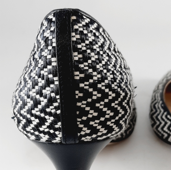 L.K. Bennett London Ladies Black White  Leather Shoe Size 8.5 Made in Spain - Picture 14 of 16